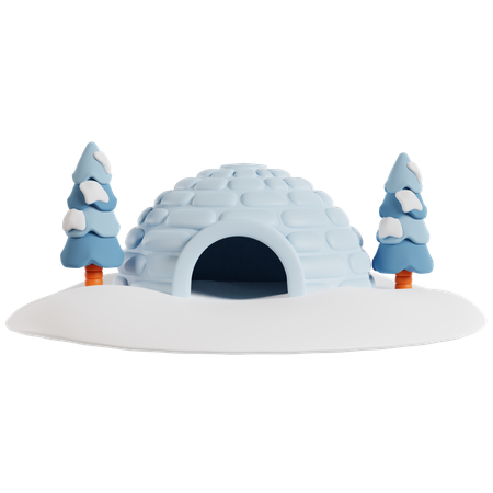 Iglu no país das maravilhas do inverno  3D Icon