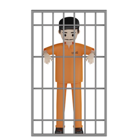 Imprisoned Prisoner  3D Illustration