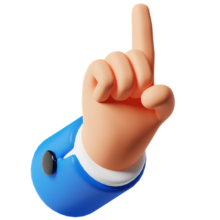 Index Up Hand Gesture  3D Icon