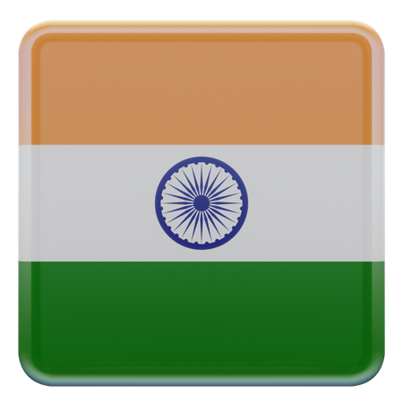 India Square Flag  3D Icon