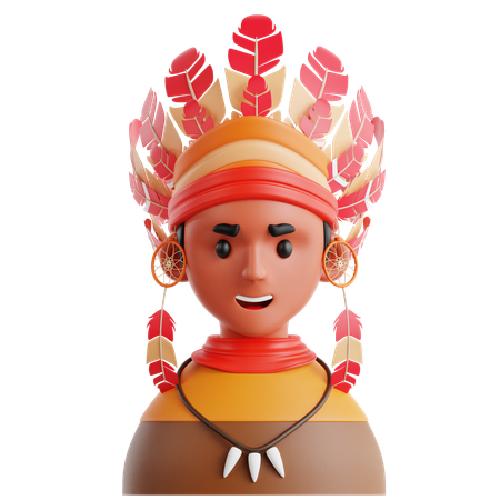 Indian Chief  3D Icon