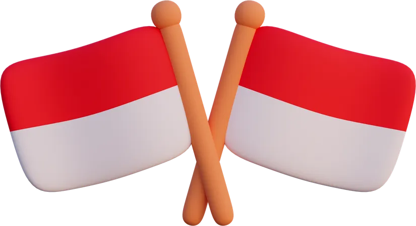 Indonesian flag  3D Icon