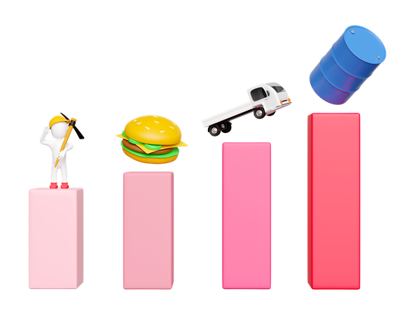 Croissance de l'inflation  3D Icon