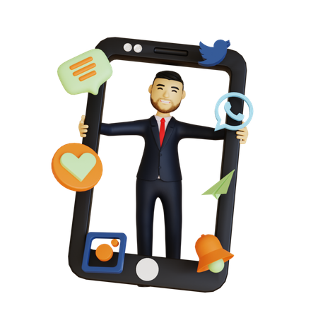 Influenciador de redes sociales  3D Illustration