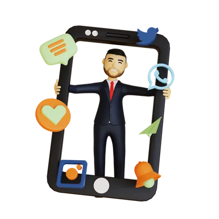 Influenciador de redes sociales  3D Illustration