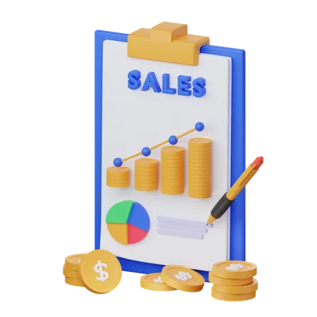 Informe de análisis de ventas  3D Illustration