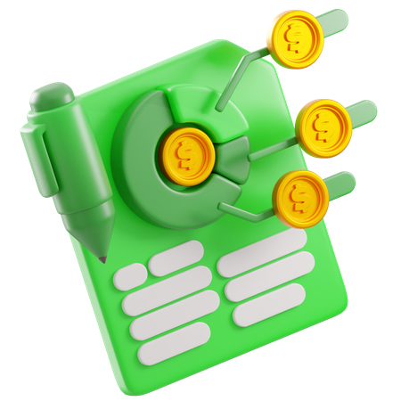 Informe financiero  3D Icon