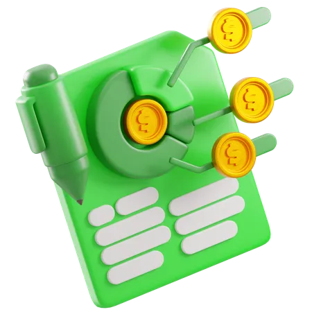 Informe financiero  3D Icon