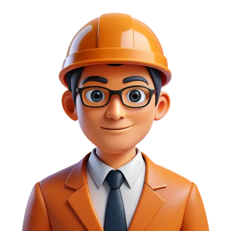 Ingeniero civil  3D Icon