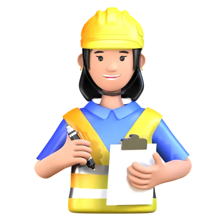 Inspectora de seguridad femenina  3D Icon