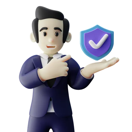 Insurance Agent Offering Insurance Policy  3D Icon