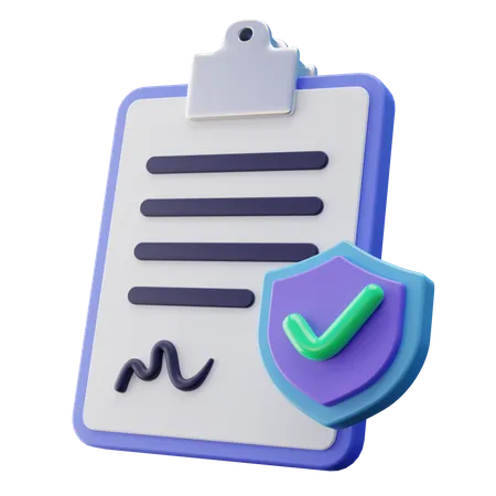 Insurance Policy Document  3D Icon