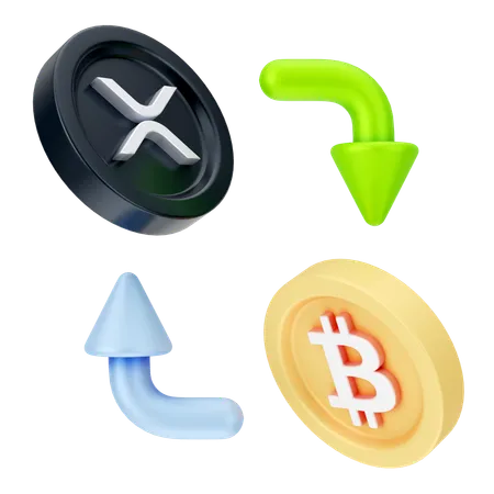 Intercambio de bitcoins  3D Icon