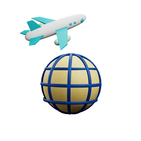 International Flight  3D Icon