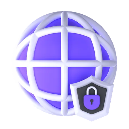 Segurança da Internet  3D Icon