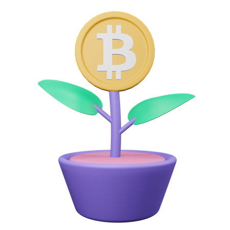 Investimento em bitcoins  3D Illustration