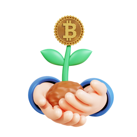 Investimento em bitcoins  3D Icon