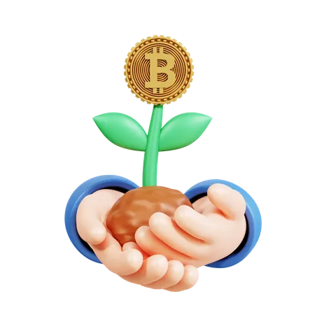 Investimento em bitcoins  3D Icon