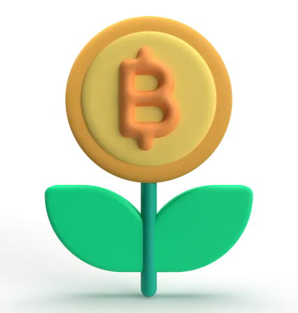 Investimento em bitcoins  3D Icon