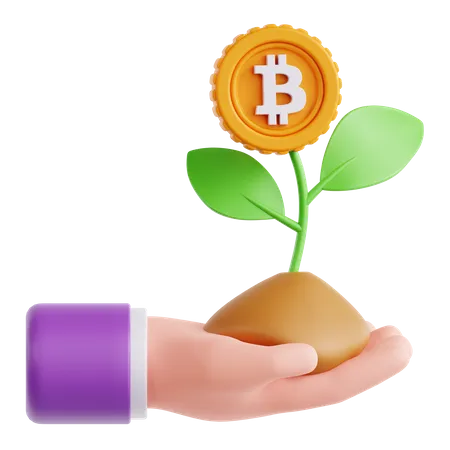 Investimento em bitcoins  3D Icon