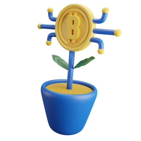 Investimento em bitcoins  3D Icon