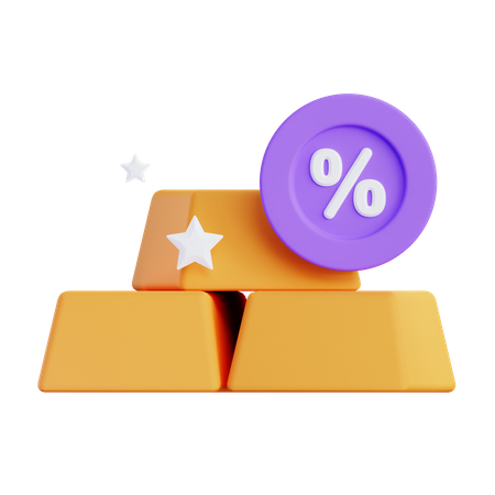 Investimento em ouro  3D Icon