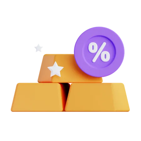 Investimento em ouro  3D Icon