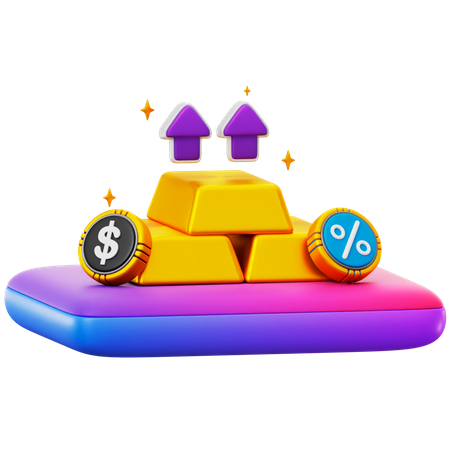 Investimento em ouro  3D Icon