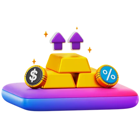 Investimento em ouro  3D Icon