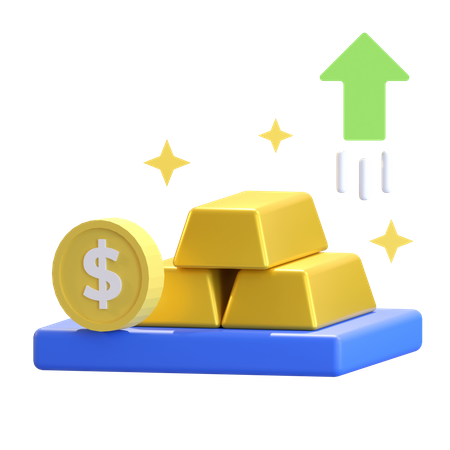 Investimento em ouro  3D Icon