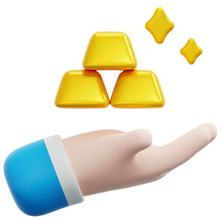 Investimento em ouro  3D Icon