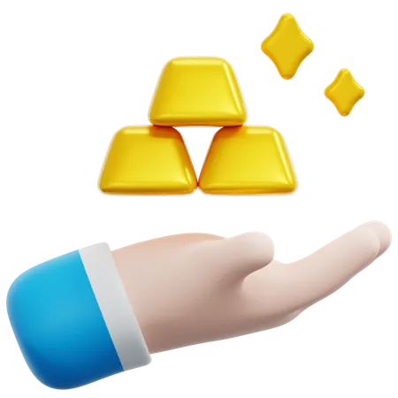 Investimento em ouro  3D Icon