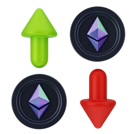 Investimento em ethereum  3D Icon