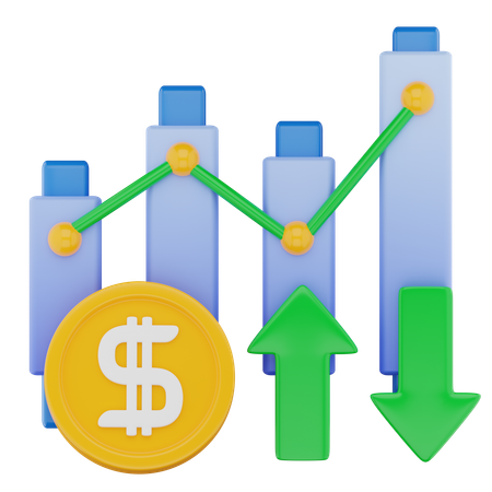 Investimento no mercado de ações  3D Icon