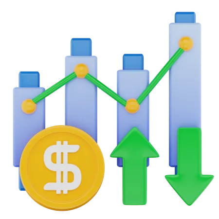 Investimento no mercado de ações  3D Icon