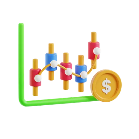 Investimento no mercado de ações  3D Icon