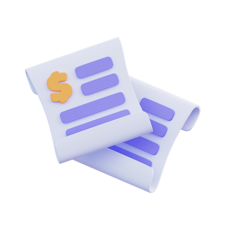 Invoice Receipt  3D Icon