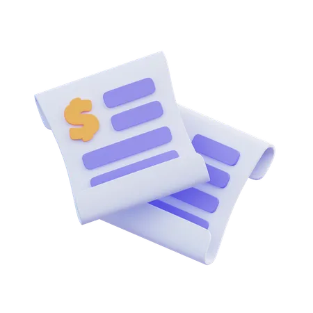 Invoice Receipt  3D Icon