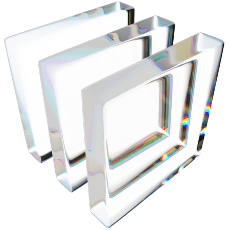 Iridescent Glass Dispersion Art  3D Icon