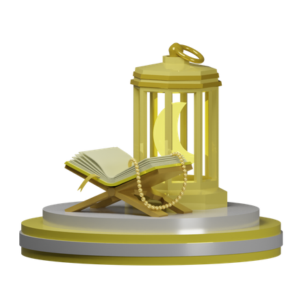 Islamic Lantern And Quran  3D Icon