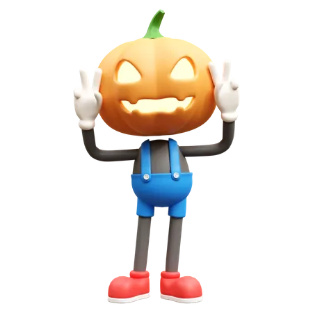 Jack O Lantern With Ok Gesture  3D Illustration