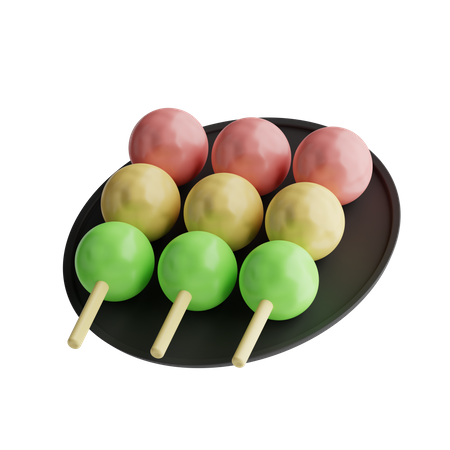 Japanese Dango  3D Icon