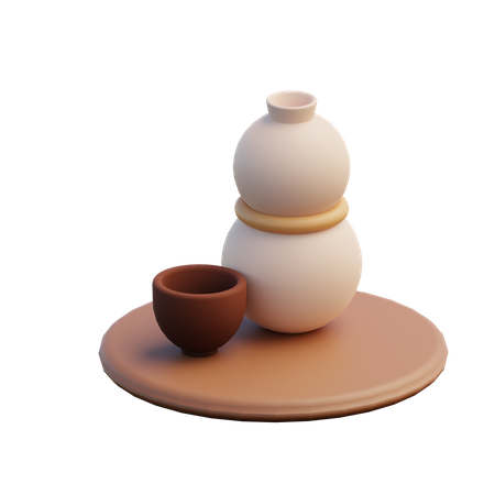 Japanese Green Tea  3D Illustration