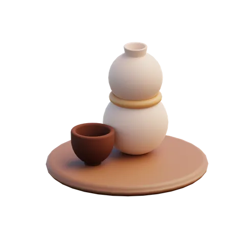 Japanese Green Tea  3D Illustration