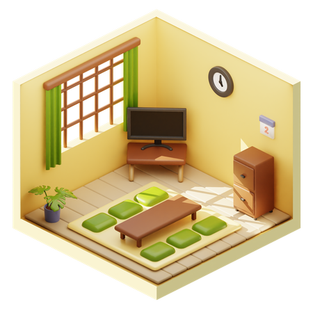 Japanese Living Room  3D Icon