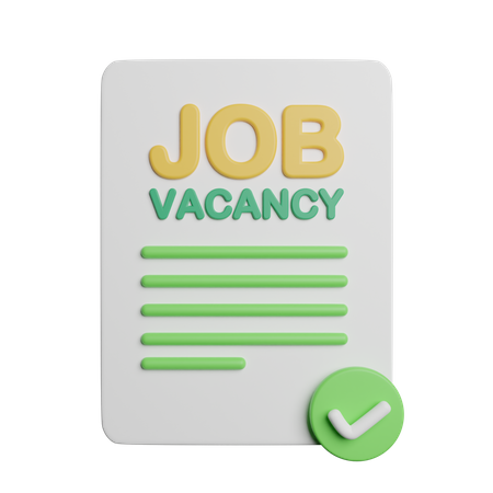 Job Vacancy Document  3D Icon