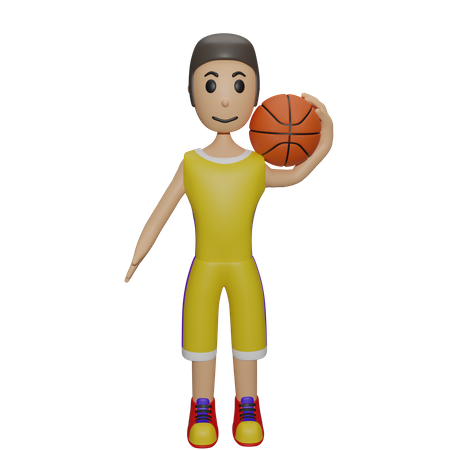 Jogador de basquete jogando basquete  3D Illustration