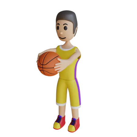 Movimento de jogador de basquete  3D Illustration