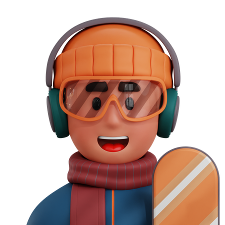 Jogador de snowboard  3D Icon