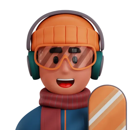 Jogador de snowboard  3D Icon